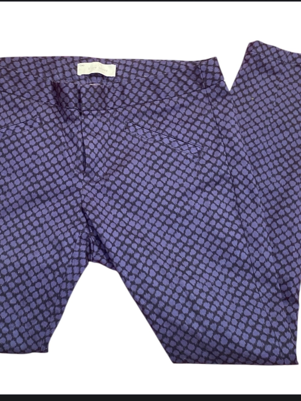 GAP Ultra Skinny Blue Circular Comb Print Skinny Chinos Size 6